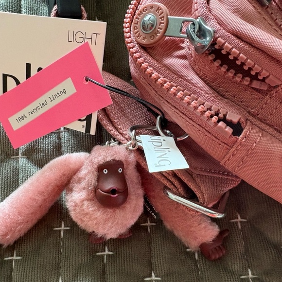 🎒 Kipling Pink Tarry Bag w/ Monkey Keychain – NWT 💖 - Picture 5 of 7